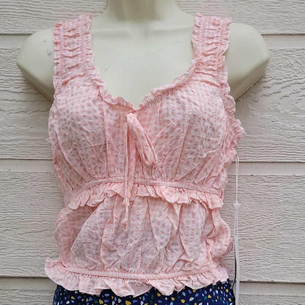 Lotus & Lavender Women's Pink Ruffled Top Size S NWT